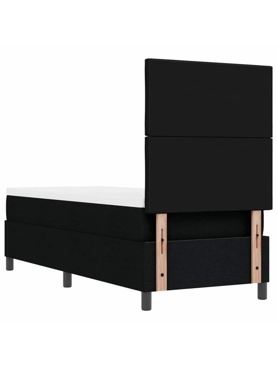 Kastītes atsperu gulta ar matraci melna 80 x 200 cm audums