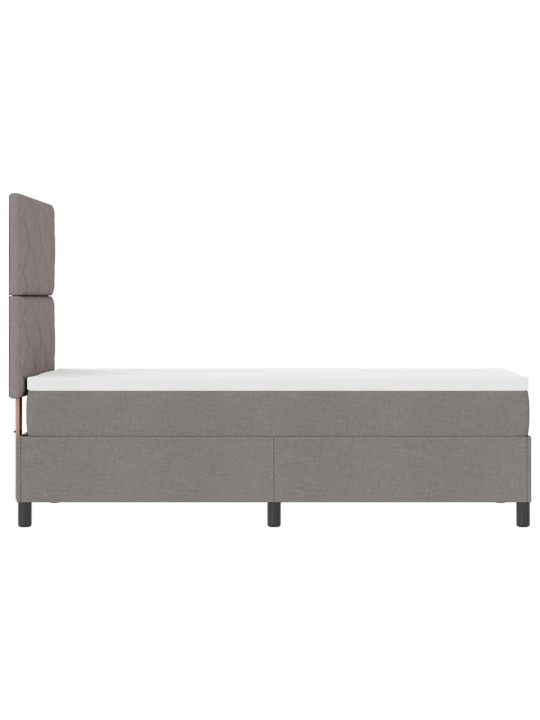 Kastītes atsperu gulta ar matraci pelēkbrūna 80 x 200 cm audums