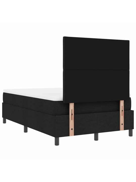 Kontinentālā gulta ar matraci melna 120 x 190 cm audums