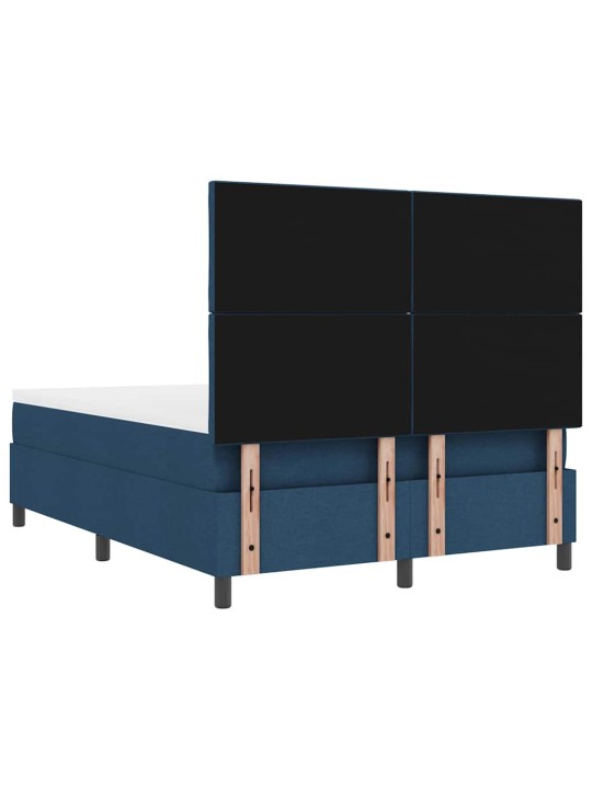 Kastītes atsperu gulta ar matraci zila 140 x 190 cm audums