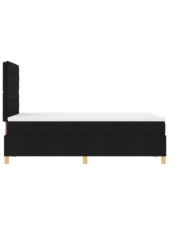 Kontinentālā gulta ar matraci melna 120 x 190 cm audums