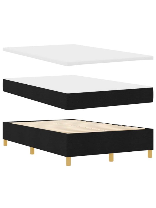 Kontinentālā gulta ar matraci melna 120 x 190 cm audums