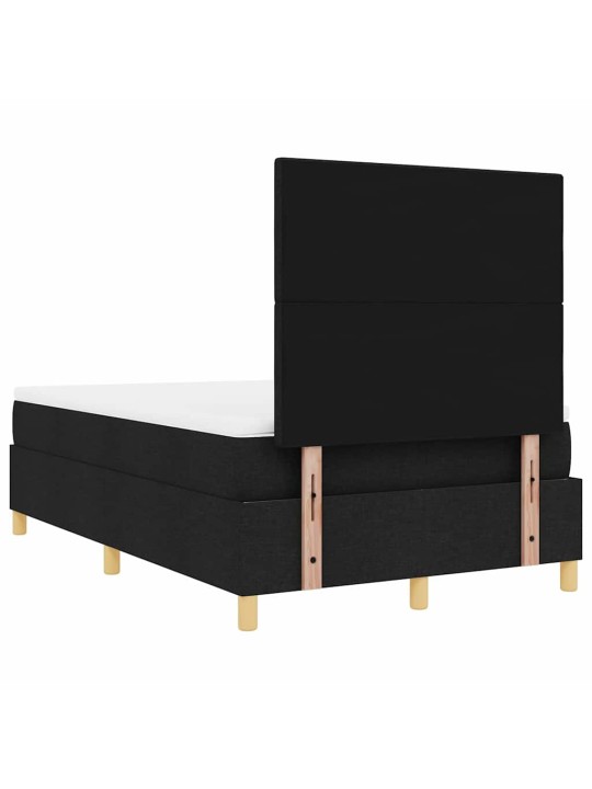 Kontinentālā gulta ar matraci melna 120 x 190 cm audums
