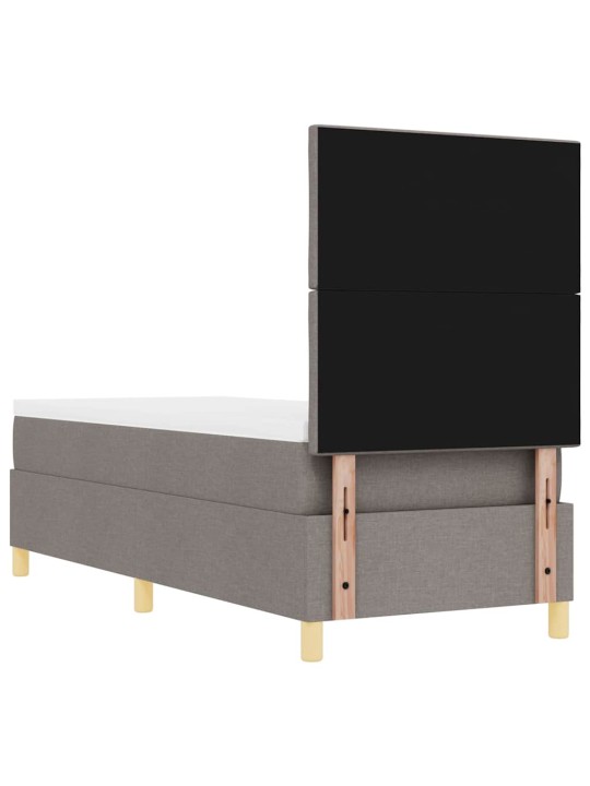 Kastītes atsperu gulta ar matraci pelēkbrūna 80 x 200 cm audums
