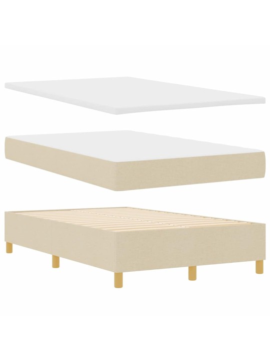 Kontinentālā gulta ar matraci krēmkrāsa 120 x 200 cm audums