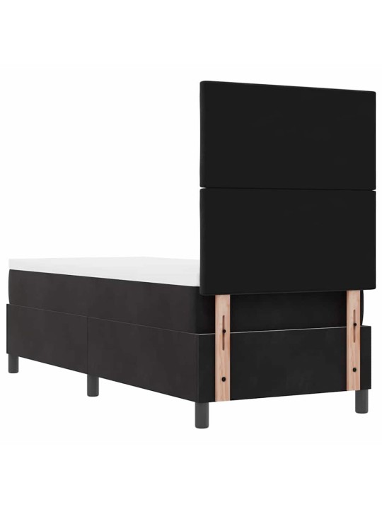 Kontinentālā gulta ar matraci melna 80 x 200 cm samts