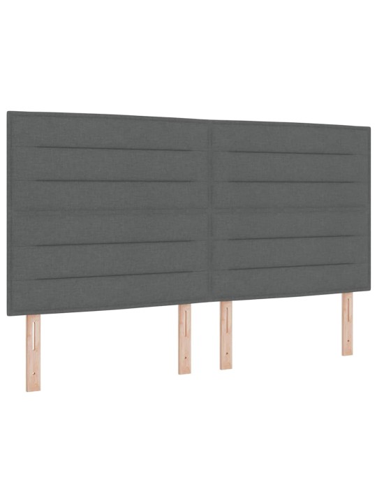 Kastītes atsperu gulta tumši pelēka 200 x 200 cm audums