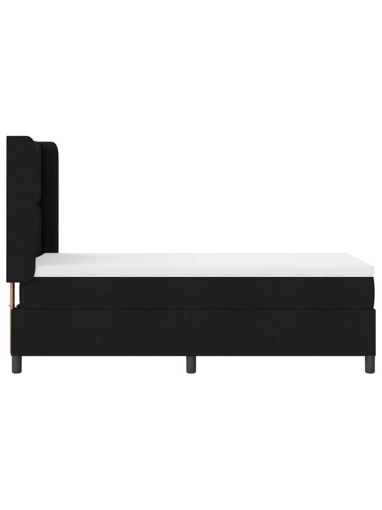Kastītes atsperu gulta ar matraci melna 80 x 200 cm audums