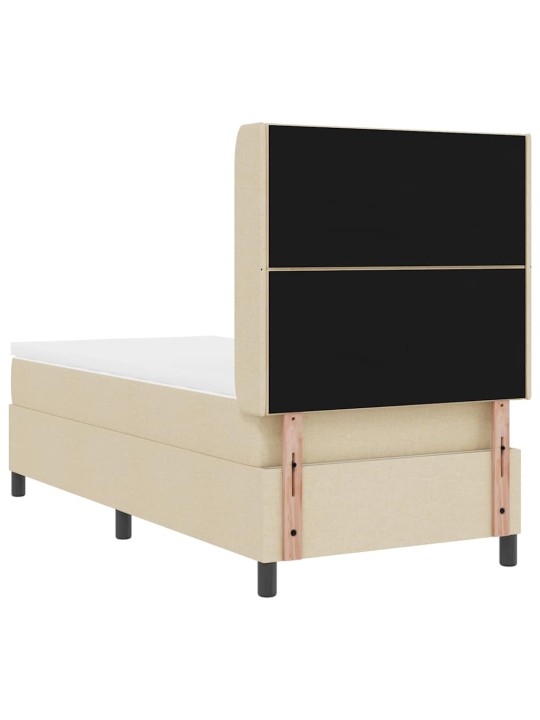Kontinentālā gulta ar matraci krēmkrāsa 100 x 200 cm audums
