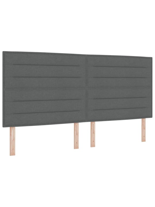 Kastītes atsperu gulta ar matraci pelēka 200 x 200 cm audums