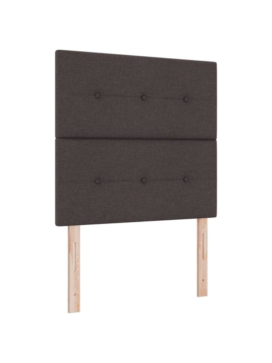 Kastītes atsperu gulta ar matraci brūna 100 x 200 cm audums