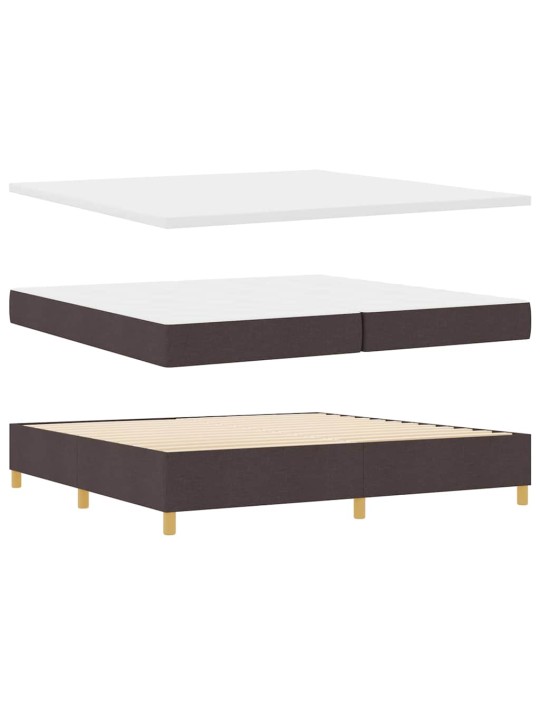 Kastītes atsperu gulta ar matraci brūna 200 x 200 cm audums