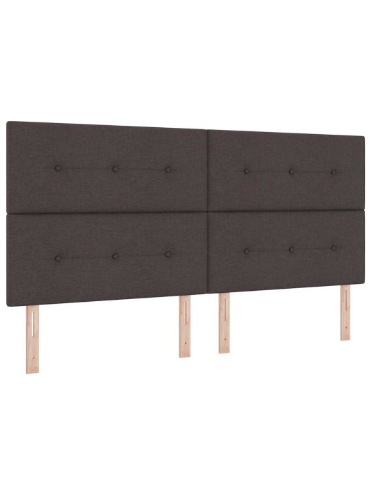 Kastītes atsperu gulta ar matraci brūna 200 x 200 cm audums