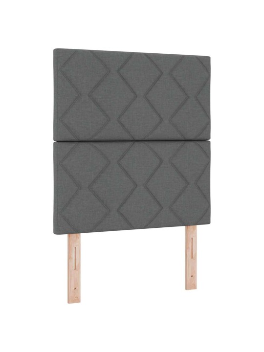 Kastītes atsperu gulta ar matraci pelēka 80 x 200 cm audums