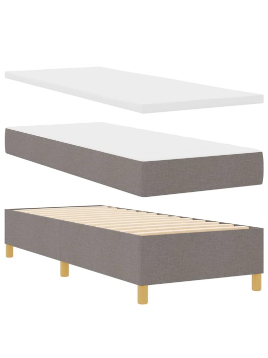 Kastītes atsperu gulta ar matraci pelēkbrūna 80 x 200 cm audums