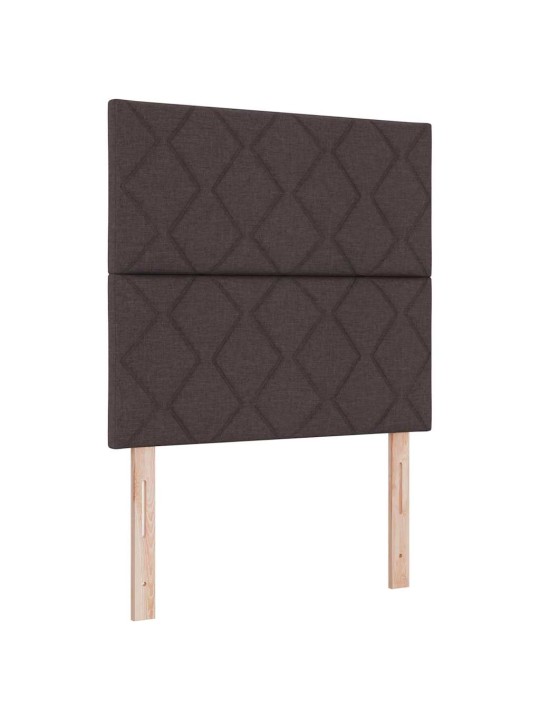 Kastītes atsperu gulta ar matraci brūna 100 x 200 cm audums