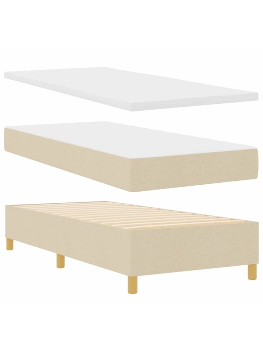 Kontinentālā gulta ar matraci krēmkrāsa 100 x 200 cm audums