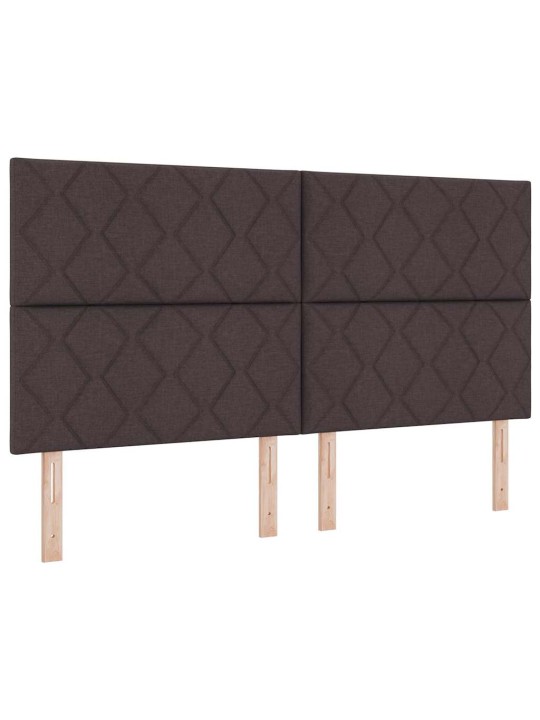 Kastītes atsperu gulta ar matraci brūna 180 x 200 cm audums