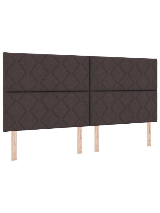 Kastītes atsperu gulta ar matraci brūna 200 x 200 cm audums