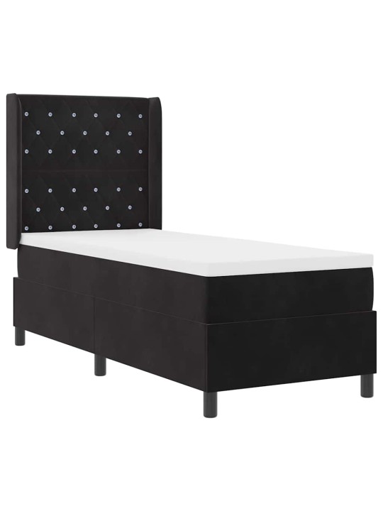 Led box spring gulta ar matraci argyle melna 80 x 200 cm samts