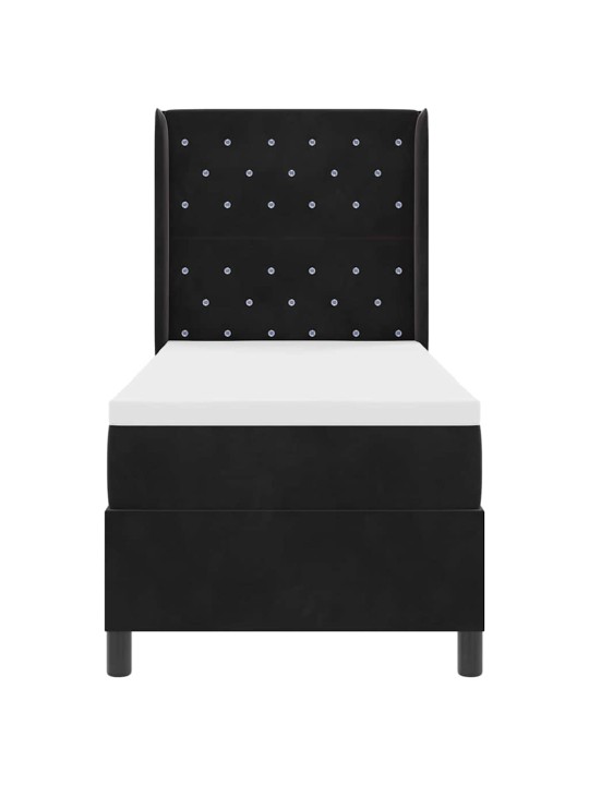 Led box spring gulta ar matraci argyle melna 80 x 200 cm samts