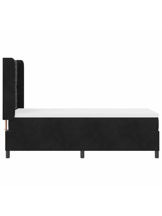 Led box spring gulta ar matraci argyle melna 80 x 200 cm samts