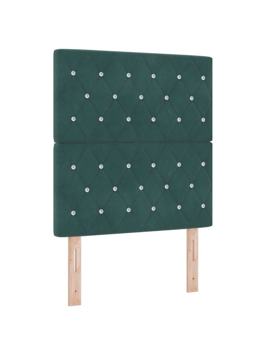 Led box spring gulta ar matraci tumši zaļš 80 x 200 cm samts