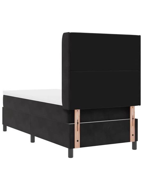 Led box spring gulta ar matraci argyle melna 100 x 200 cm samts