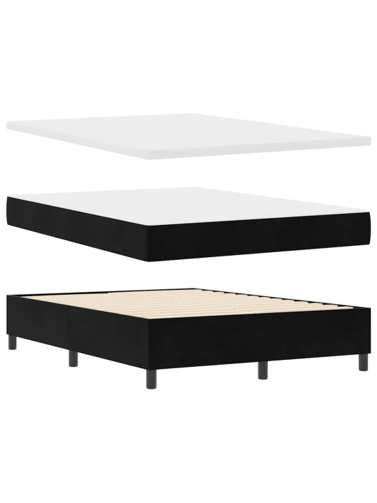 Led box spring gulta ar matraci argyle melna 140 x 190 cm samts