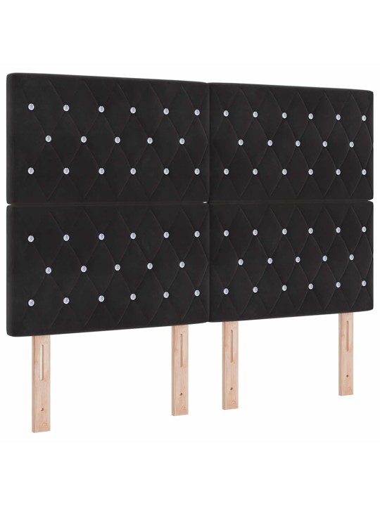 Led box spring gulta ar matraci argyle melna 140 x 190 cm samts
