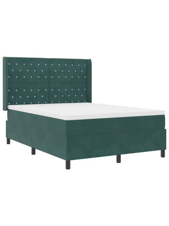 Led box spring gulta ar matraci argyle zaļa 140 x 190 cm samts