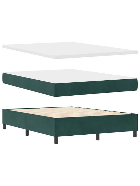 Led box spring gulta ar matraci argyle zaļa 140 x 190 cm samts