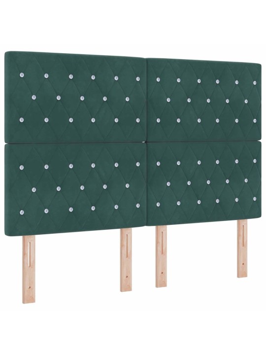 Led box spring gulta ar matraci argyle zaļa 140 x 190 cm samts