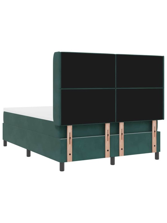 Led box spring gulta ar matraci argyle zaļa 140 x 190 cm samts