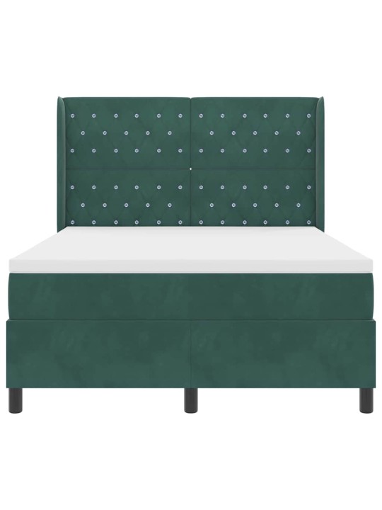 Led box spring gulta ar matraci argyle zaļa 140 x 190 cm samts