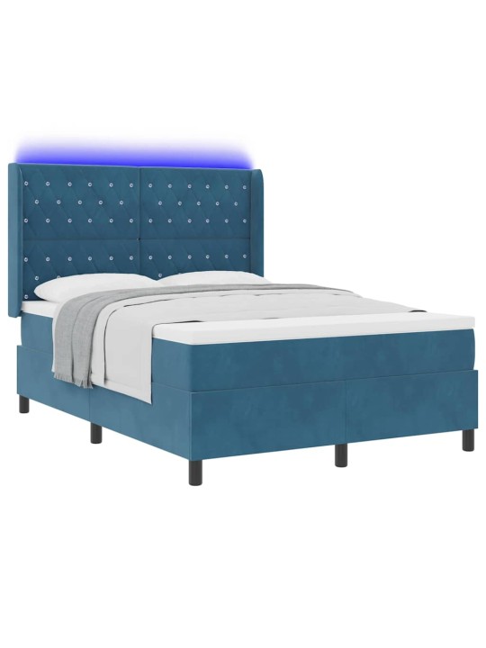Led box spring gulta ar matraci argyle zila 140 x 190 cm samts