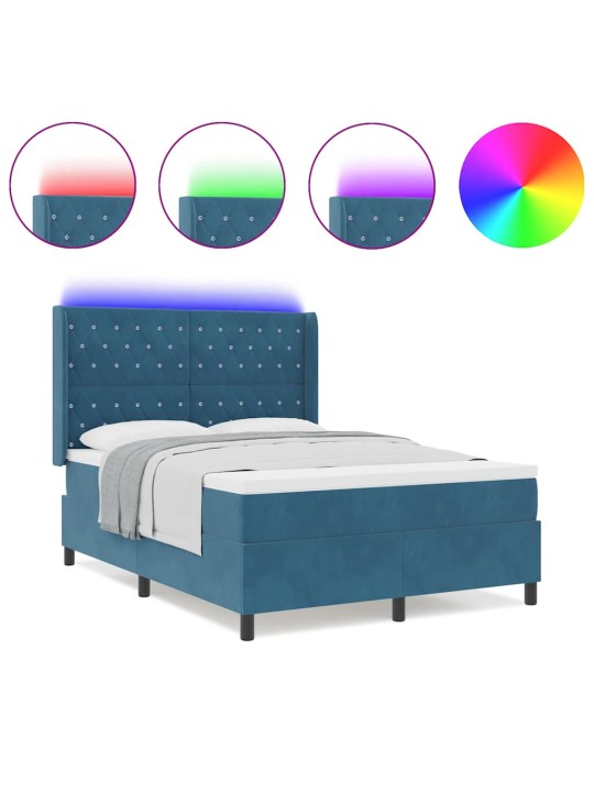 Led box spring gulta ar matraci argyle zila 140 x 190 cm samts