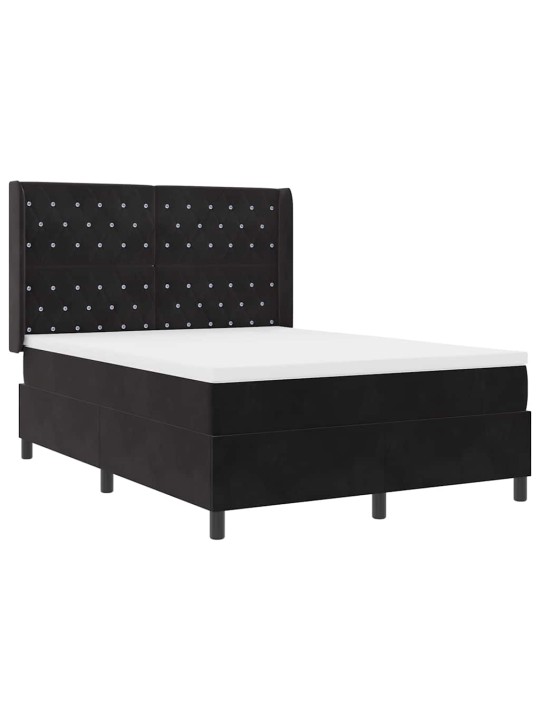 Led box spring gulta ar matraci argyle melna 140 x 200 cm samts