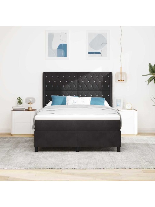 Led box spring gulta ar matraci argyle melna 160 x 200 cm samts