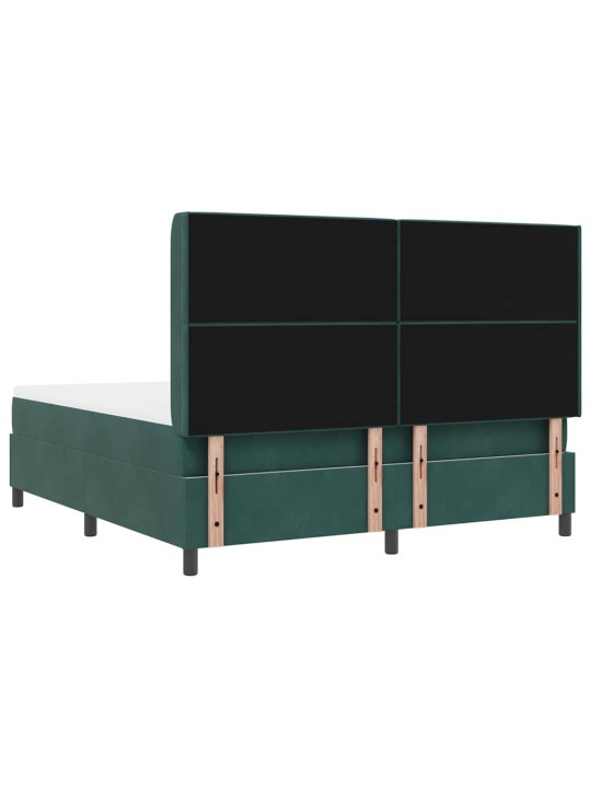 Led box spring gulta ar matraci tumši zaļš 180 x 200 cm samts