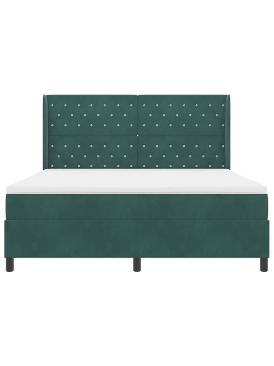 Led box spring gulta ar matraci tumši zaļš 180 x 200 cm samts