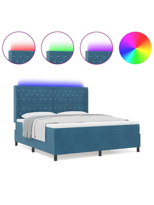 Led box spring gulta ar matraci argyle zila 180 x 200 cm samts