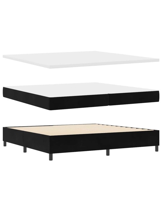 Led box spring gulta ar matraci argyle melna 200 x 200 cm samts