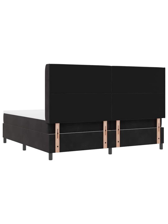 Led box spring gulta ar matraci argyle melna 200 x 200 cm samts