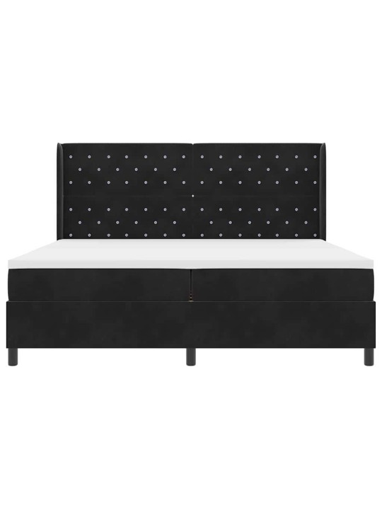 Led box spring gulta ar matraci argyle melna 200 x 200 cm samts