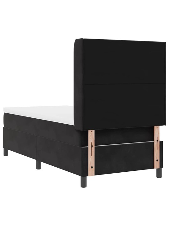 Led box spring gulta ar matraci manuāls melna 80 x 200 cm samts