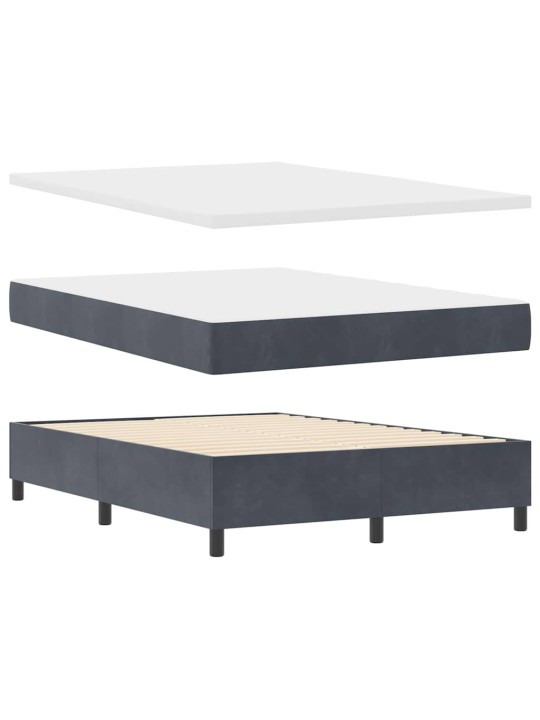 Led box spring gulta ar matraci tumši pelēka 140 x 190 cm samts