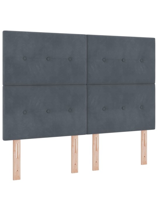 Led box spring gulta ar matraci tumši pelēka 160 x 200 cm samts
