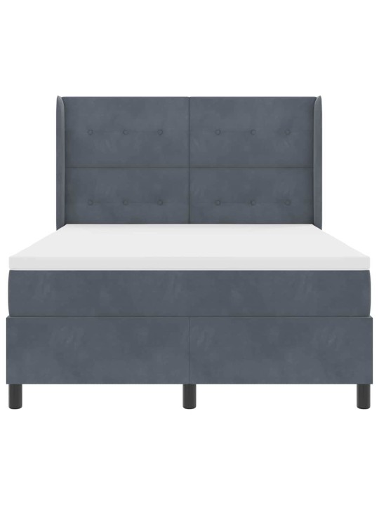 Led box spring gulta ar matraci tumši pelēka 160 x 200 cm samts