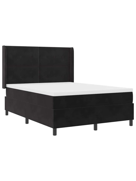 Led box spring gulta ar matraci melna 160 x 200 cm samts